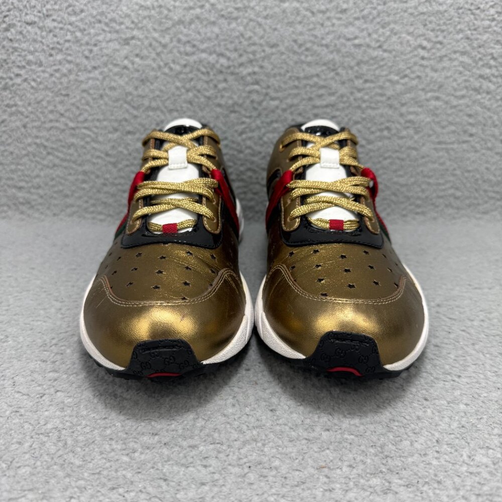 Gucci Mark Ronson Womens 10.5 / EU 40.5 Shoes Gold Icon Temporary Sneakers Italy - Picture 4 of 12